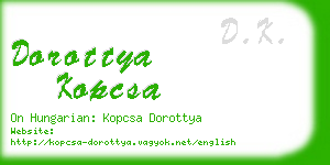 dorottya kopcsa business card